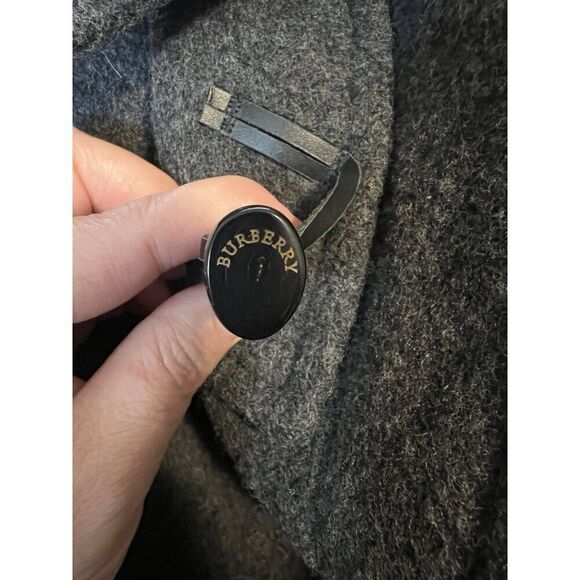 Burberry London Mens Wool Duffle Toggle Coat IT 52 US 42 Gray Nova Check Plaid - Picture 7 of 10